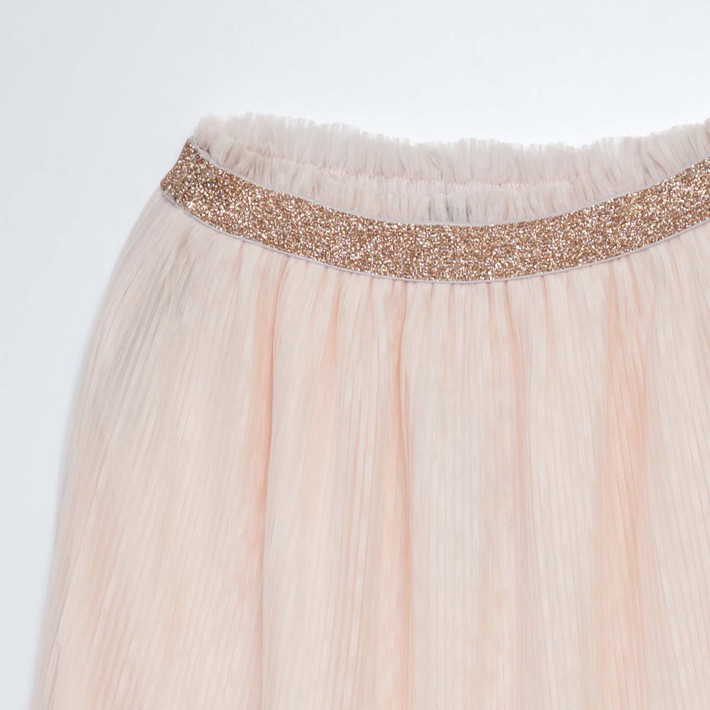 Pleated knit skirt with glittery waistband PINK