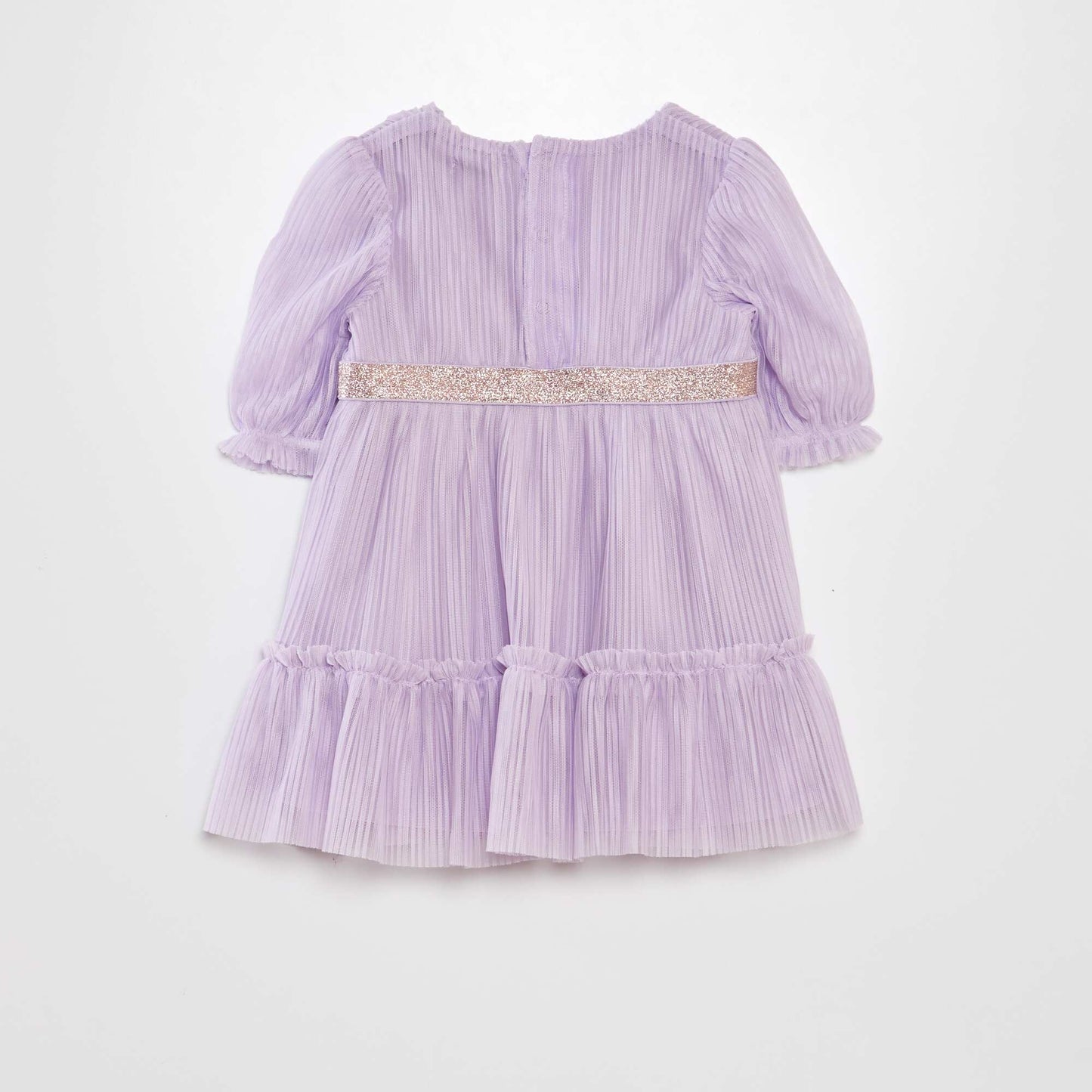 Pleated tulle balloon dress PURPLE