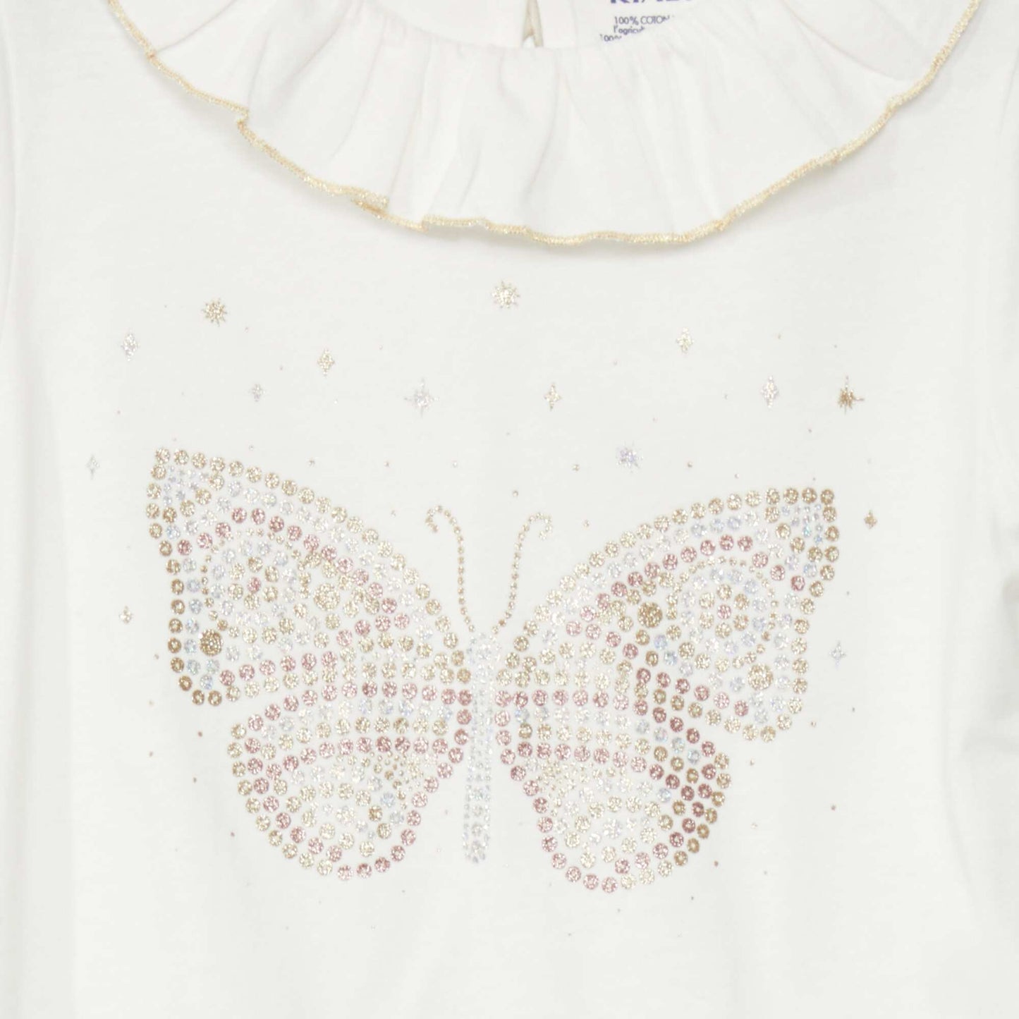 Stylish glittery T-shirt WHITE