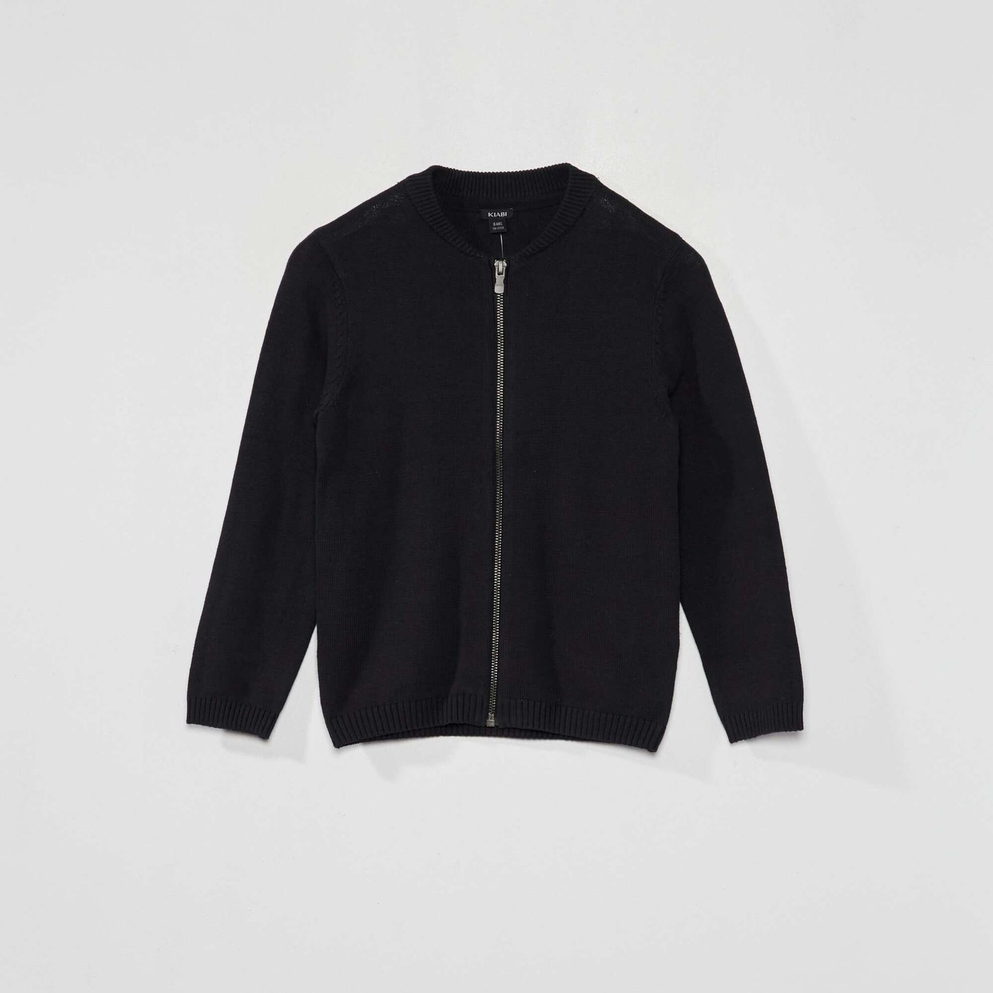 Zip-up knit cardigan Black